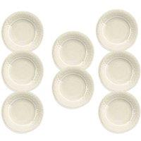 Purely Home Crackle Cream Melamine Dinner Plates - Set Of 8, Cream