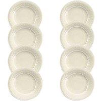 Purely Home Crackle Cream Melamine Side Plates - Set Of 8, Cream
