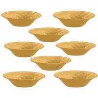 Purely Home Crackle Gold Melamine Low Bowls - Set Of 8, Yellow