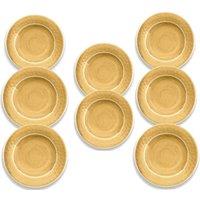 Purely Home Crackle Gold Melamine Side Plates - Set Of 8, Yellow