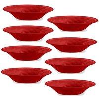Purely Home Crackle Red Melamine Low Bowls - Set Of 8, Red