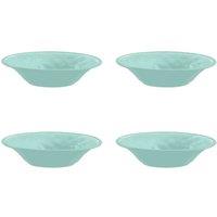 Purely Home Crackle Turquoise Melamine Low Bowls - Set Of 4, Blue