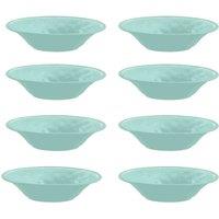 Purely Home Crackle Turquoise Melamine Low Bowls - Set Of 8, Blue