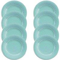 Purely Home Crackle Turquoise Melamine Dinner Plates - Set Of 8