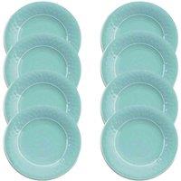 Purely Home Crackle Turquoise Melamine Side Plate X 8, Blue