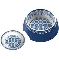 Purely Home Moroccan Indigo Medium Bowl & Saucer, Blue