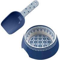 Purely Home Moroccan Indigo Medium Bowl & One Cup Scoop, Blue