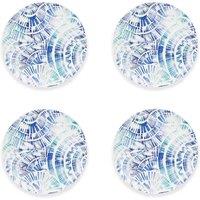Purely Home Coastal Scallops Melamine Salad Plates - Set Of 4, Blue