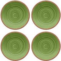 Purely Home Rustic Swirl Green Melamine Side Salad Plates Set, Green