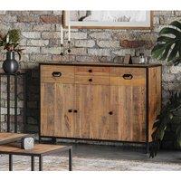 Molly and Milo London Rustic Revival Collection - Sideboard With 3 Doors & 4 Drawers, Brown