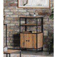 Molly and Milo London Rustic Revival Collection - Modular Medium Cupboard With Doors Shelves, Brown
