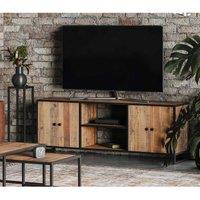 Molly and Milo London Rustic Revival Collection - Extra Large Widescreen Television Cabinet, Brown