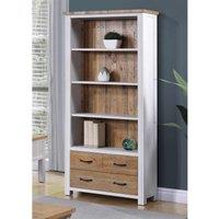 Molly and Milo London Whitewave Designs - Large Open Bookcase With Drawers, White