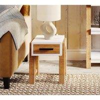 Molly and Milo London Timber Tones Collection - Reclaimed Open Side Table With One Drawer, White