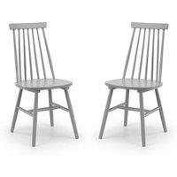 Julian Bowen Set Of 2 Alassio Spindle Back Dining Chairs - Grey, Grey