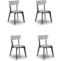 Julian Bowen Set Of 4 Casa Dining Chairs Grey Black, Grey
