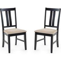 Julian Bowen Set Of 2 Hilton Dining Chairs, Black