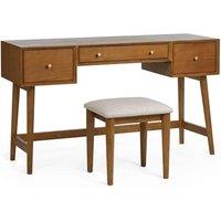 Julian Bowen Lowry Dressing Table and Stool Set, Brown