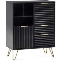 Julian Bowen Murano 2 Door 2 Drawer Sideboard - Matt Black, Black