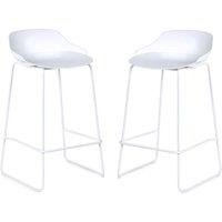 Julian Bowen Set Of 2 Rocco Stools - White, White