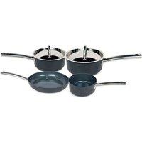 Cermalon Hard Anodised 4 Piece Pan Set, Black