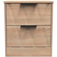 Welcome Furniture Ready Assembled Las Vegas 2 Drawer Bedside Cabinet In Bardolino Oak, Brown