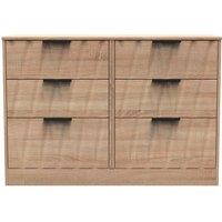 Welcome Furniture Ready Assembled Las Vegas 6 Drawer Midi Chest In Bardolino Oak, Brown