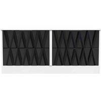 Welcome Furniture Ready Assembled Las Vegas 4 Drawer Bed Box In Deep Black & White, Black