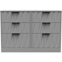 Welcome Furniture Ready Assembled Las Vegas 6 Drawer Midi Chest In Dusk Grey, Grey
