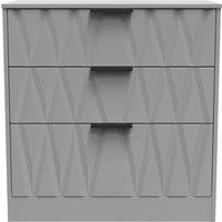 Welcome Furniture Ready Assembled Las Vegas 3 Drawer Deep Chest In Dusk Grey, Grey