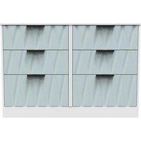 Welcome Furniture Ready Assembled Las Vegas 6 Drawer Midi Chest In Duck & White, Blue