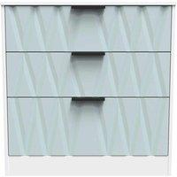 Welcome Furniture Ready Assembled Las Vegas 3 Drawer Deep Chest In Duck & White, Blue