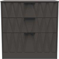 Welcome Furniture Ready Assembled Las Vegas 3 Drawer Deep Chest In Graphite, Grey
