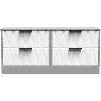 Welcome Furniture Ready Assembled Las Vegas 4 Drawer Bed Box In White Matt & Dusk Grey, White