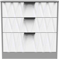 Welcome Furniture Ready Assembled Las Vegas 3 Drawer Deep Chest In White Matt & Dusk Grey, White