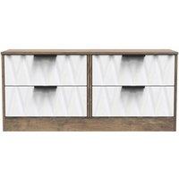 Welcome Furniture Ready Assembled Las Vegas 4 Drawer Bed Box In White Matt & Vintage Oak, White