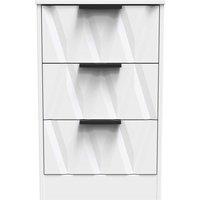 Welcome Furniture Ready Assembled Las Vegas 3 Drawer Bedside Cabinet In White Matt, White