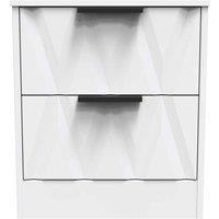 Welcome Furniture Ready Assembled Las Vegas 2 Drawer Bedside Cabinet In White Matt, White