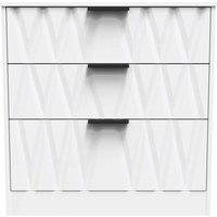 Welcome Furniture Ready Assembled Las Vegas 3 Drawer Deep Chest In White Matt, White