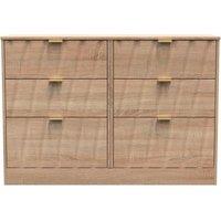 Welcome Furniture Ready Assembled Las Vegas 6 Drawer Midi Chest In Bardolino Oak, Brown