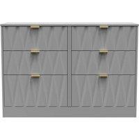 Welcome Furniture Ready Assembled Las Vegas 6 Drawer Midi Chest In Dusk Grey, Grey