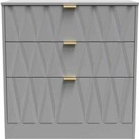 Welcome Furniture Ready Assembled Las Vegas 3 Drawer Deep Chest In Dusk Grey, Grey