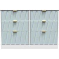 Welcome Furniture Ready Assembled Las Vegas 6 Drawer Midi Chest In Duck & White, Blue