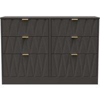 Welcome Furniture Ready Assembled Las Vegas 6 Drawer Midi Chest In Graphite, Grey