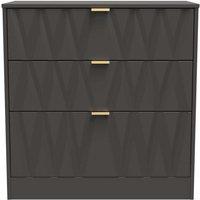 Welcome Furniture Ready Assembled Las Vegas 3 Drawer Deep Chest In Graphite, Grey