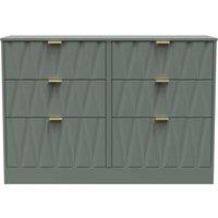 Welcome Furniture Ready Assembled Las Vegas 6 Drawer Midi Chest In Reed Green, Green