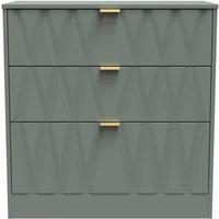 Welcome Furniture Ready Assembled Las Vegas 3 Drawer Deep Chest In Reed Green, Green