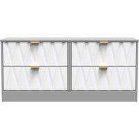 Welcome Furniture Ready Assembled Las Vegas 4 Drawer Bed Box In White Matt & Dusk Grey, White