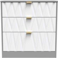 Welcome Furniture Ready Assembled Las Vegas 3 Drawer Deep Chest In White Matt & Dusk Grey, White