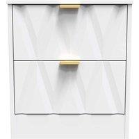 Welcome Furniture Ready Assembled Las Vegas 2 Drawer Bedside Cabinet In White Matt, White